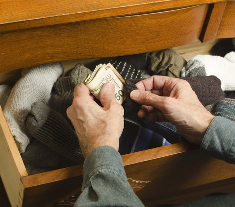 spouse hiding money