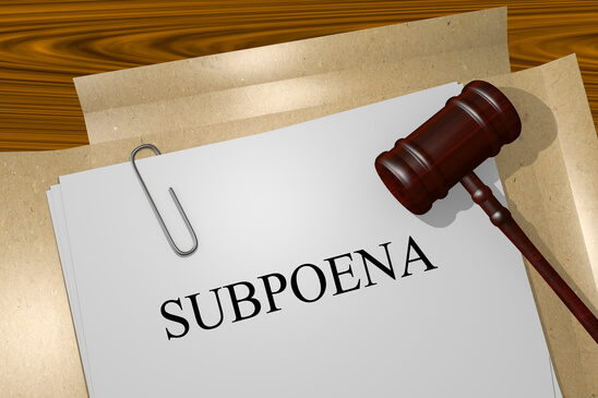 legal subpoena