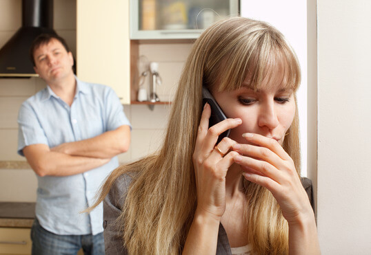 cheating spouse on phone