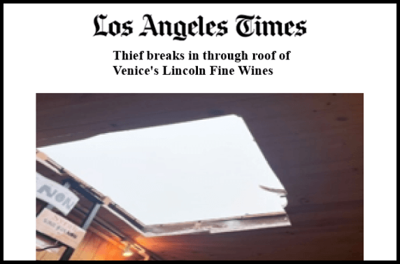 Wine Burglar Strikes in Venice